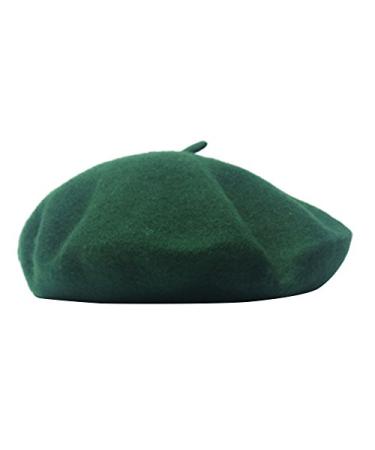 AIYUE Women Men Wool French Beret Solid Color Warm Beanie Hat Artist Painter Fancy Dress Costumes Dark Green