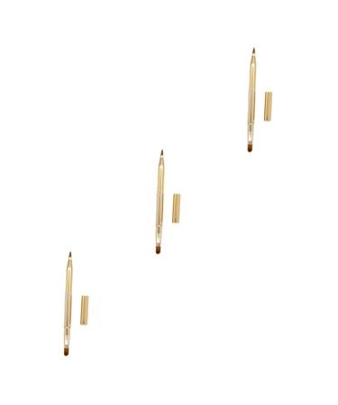 FRCOLOR 3pcs Applicator Concealer Brush Make Up double-sided lip brush Synthetic Eyeshadow Lip Gloss makeup lip makeup lipstick portable 14.5*1*1cmx3pcs Goldenx3pcs