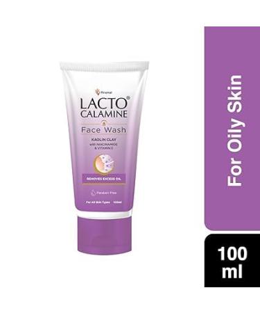 La.cto_Cala.mine Face Wash for Oily Skin - Pack of 2 (100ml) | Kaolin Clay Niacinamide & Vitamin E | Controls Excess Oil Pimples Blackheads & Whiteheads - Buy Online on GoSupps.com