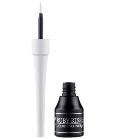 Ruby Kisses Classic Liquid Eyeliner, Smudgeproof Long Lasting Eye Makeup with Felt-Tip Applicator (1 PACK, White) 1 Count (Pack of 1) White