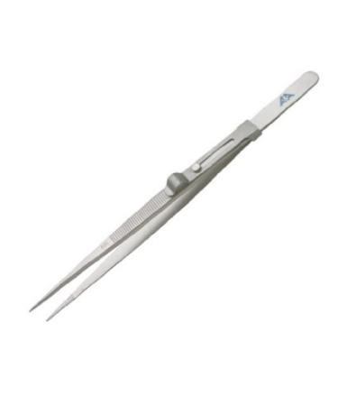 Jewelers Supermarket Side Locking Stone Tweezers with Matte Finish  LR-INOX  Large Tip