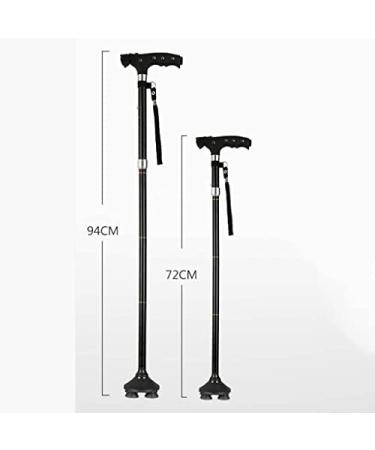 SilteD Adjustable Crutches Collapsible Elderly Adjustment Crutches Retractable Small Four-Corner Cane with Lights Parent's Gift - Buy Online on GoSupps.com