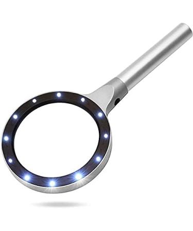 Magnifying Glass 3 Times 5 Times Handheld Magnifying Glass Oversized Lighting Reading Magnifying Glass with LED Lights Magnifier - Buy Online on GoSupps.com