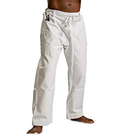 Ronin Heavyweight Karate Pants  Black, White or Camouflage  100% Cotton 12oz - Traditional Drawstring Waist White 4