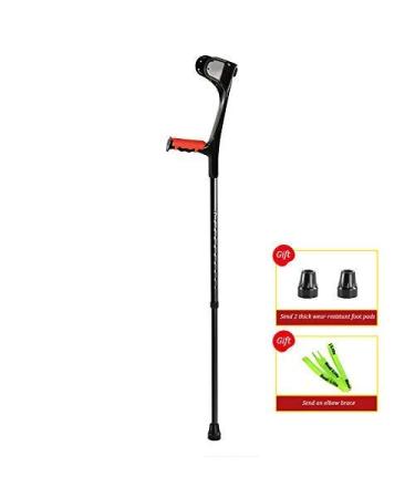 Ultralight Aluminum Assistance Adult Forearm Crutch 10 Row Adjustable Flexible Crutch with Comfortable Grip Unisex Non-Slip One (One) () Selfless dedication