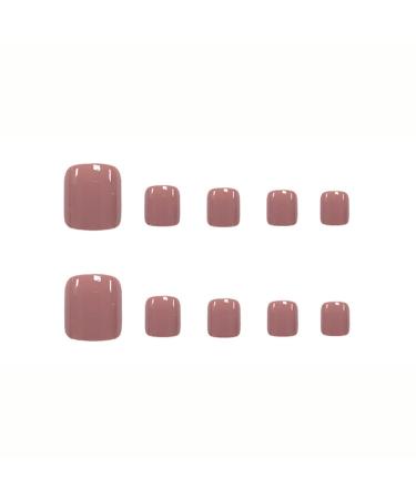 Handcess Shiny Pink Artificial Toenails - Short Square Full Cover Nail Tips for Women & Girls - International Shipping Available - Buy Online on GoSupps.com