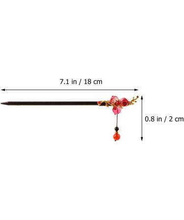 minkissy Antique Hairpin Hairpin Chopsticks for Hair Red Tassel Hair Bun Stick Hair Chopsticks Hair Pin Japanese Hair Stick Hair Tassel Bride Pin Glass Miss Hair Clip The Flowers - Buy Online on GoSupps.com