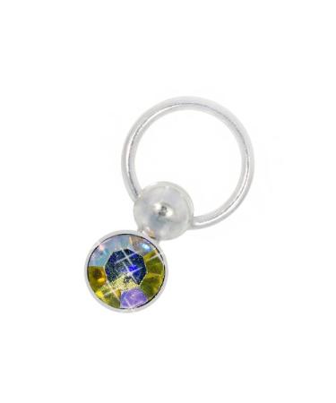 ND24 NAILDESIGN NAIL PIERCING CROLE Silver with stone irides