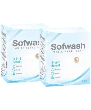 Sofwash White Pearl Soap 75gX4 in each set (Pack of 2 such sets)