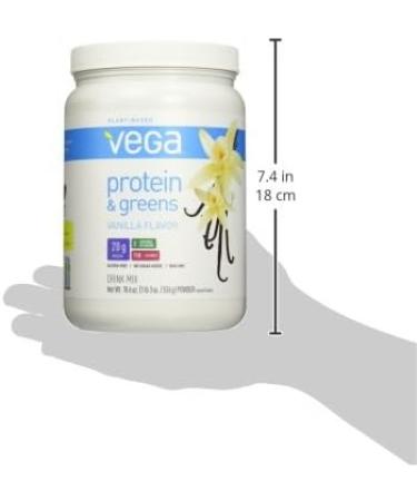 Vega Protein & Greens Powder Vanilla 18.6 oz - Gluten-Free Dairy-Free Vegan Plant-Based Protein Non-GMO - Buy Online on GoSupps.com
