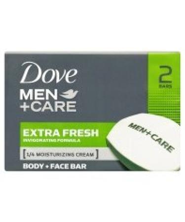 Dove Men + Care Body and Face Bars Extra Fresh Invigorating Formula (2 Bars)