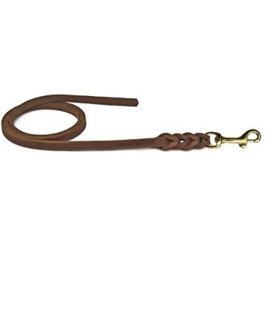 Fat leather line 1m / 1.35m / 2.20m / 3m chrome or brass without hand loop (2.20m x 15mm brown brass hook) 2.20m x 15mm brown brass hook