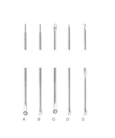 Buy 5Pcs Blackhead & Pimple Remover Tool Set - Silver Comedone Extractor Kit for Acne Treatment - International Shipping Available - Buy Online on GoSupps.com