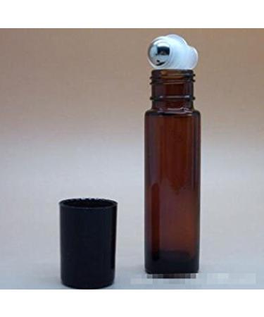 Amber Glass Roller Bottles 10ml - 6 Pack | Stainless Steel Roller Ball for Oils & Perfumes - Perfect Lip Gloss & Balm Containers - Buy Online on GoSupps.com