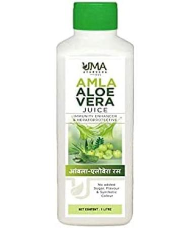 AOZA UMA AYURVEDA Amla Juice + Aloe Vera (1 Litre) | Boosts Immunity | Promotes General Health and Wellness | No Added Sugar Aroma or Synthetic Colour
