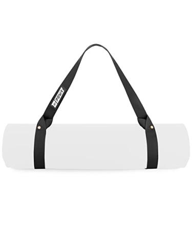 PowX Yoga Strap for Carrying Mat  Yoga Mat Straps for Carrying Your Mat Anywhere & Using as a Stretching Strap, 1.5x63'' Black