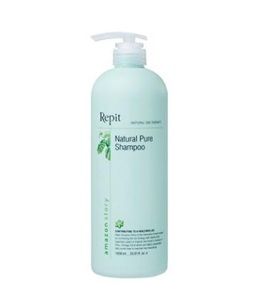 Repit Natural Ion Therapy Pure Shampoo 33.81 fl oz Contains Sacha Inchi Omega 3.6.9 for All Hair Types Restore Dry and Damaged Hair - Sulfate Paraben Cruelty Free | RepitUSA
