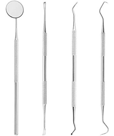 NSKI 4 PCS ONE Set with Oral Tartar Calculus Plaque Remover Tooth Scraper Mouth Mirror & Scaler by Nski