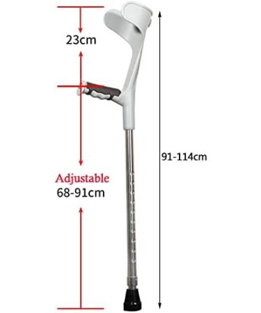 Adult Forearm Crutches (1 Unit Open Cuff)-Adjustable Aluminum Arm Crutch-Motion Crutches for Youth & Adults(for Height of 140-195cm /55-77inch) (Color : Black) Prosperous Silver - Buy Online on GoSupps.com