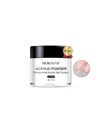 Acrylic Powder Liquid Monomer for Acrylic Nail Extension Nail Carving Pink Clear White Nude Non-Yellowing Nail Art Set - (Color: Clear)