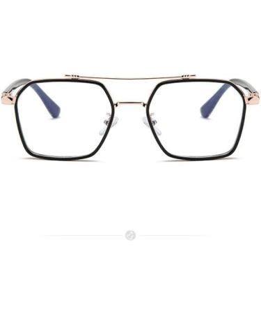 Blue Light Blocking Large Anti-UV Fashion Reading Glasses +3.00 - Black & Golden Eyeglasses for Eye Protection - Buy Online on GoSupps.com