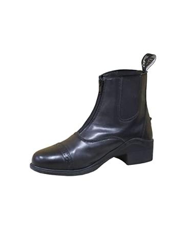 One Stop Equine Shop BasEQ Alexis Children's Zip-Up Equestrian Riding Paddock Boots Black 2 Little Kid