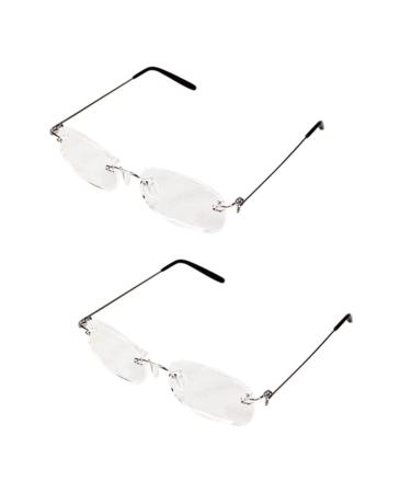 Herold 2X Unisex Flexible Frameless Reading Glasses Light Glasses 2.00 with Case