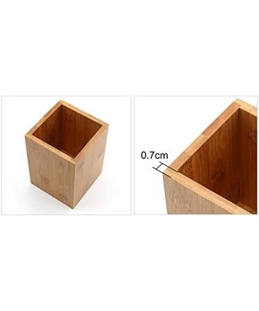 Buy HSTHE Sea Nature Teach Panse - Eco-Friendly Bamboo Tooth Cleaning Cup for Bathroom | Square Natural Design | High-Quality HBT 14x9.5x9.5 cm - Buy Online on GoSupps.com