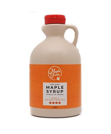 Pur Sirop d' rable Grade A (Very dark Strong taste) - 1 litre (1 32 Kg) - Original maple syrup - Pur Sirop d'erable 1.32 kg (Lot de 1)