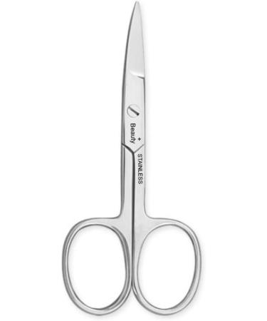 Cuticle Nail Scissors Nail Scissors 9cm Straight or Curved Blades for Beauty Scissors for Manicure Pedicure Eyebrows Nose Hair Trimming Thick Toenails (Straight)