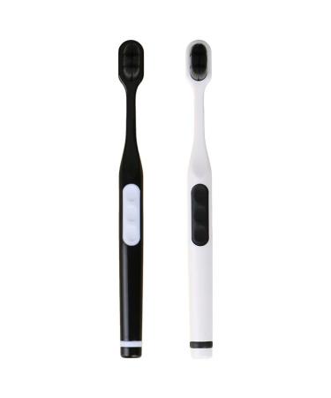 2 toothbrushes for sensitive people soft bristles does not stimulate the gums small brush head 1 X Black / White