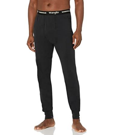 Wrangler Men's Heavyweight Cotton Thermal Bottom Pants Large Black