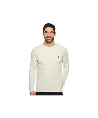 U.S. Polo Assn. Men's Long Sleeve Crew Neck Solid Thermal Shirt X-Large Oatmeal Heather