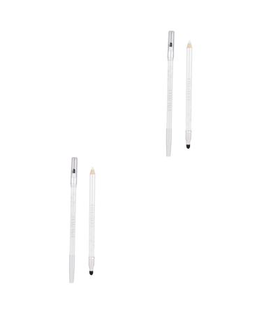 FRCOLOR 2pcs Eye Shadow Pencil Double Head Eye Shadow Pen Lying Silkworm Pen Makeup Pearlescent mediumx2pcs Whitex2pcs
