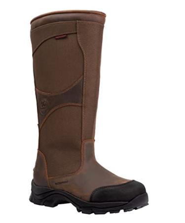 Goodville PreyMaster Men's Waterproof Snake Boots - Puncture and Slip-Resistant Knee High, Pull On Snake Shoes for Men - 17 Inch Height, Rubber sole, Made with SnakeGuard Extreme Material, Breathable, Comfortable, Brown Hunting Boots with Zipper 7.5 Wide