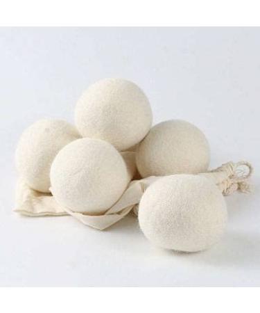 Organic Wool Dryer Balls-Natural Fabric Softener Made of Premium New Zealand Wool-Reduces Clothing Wrinkles and Saves Drying Time-XL Pack of 6.
