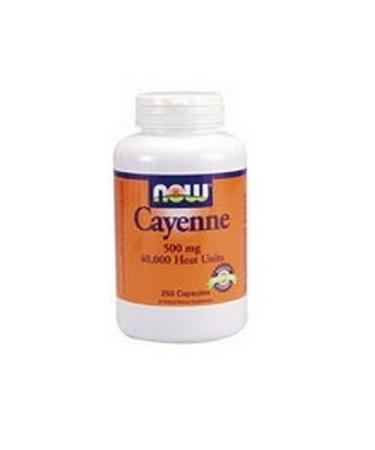 NOW Cayenne, 500mg, 250 Capsules, (Pack of 2)