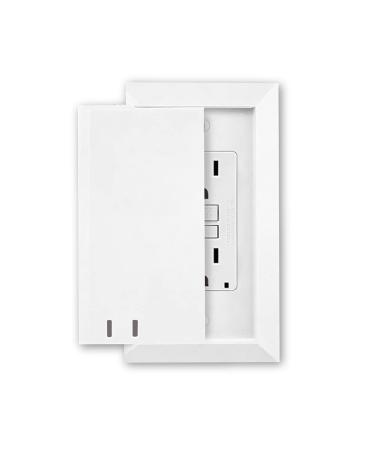 Child Resistant Outlet Cover (2-pack | White) | Decora GFCI Wall Plate | Sliding Door that Locks | Safe & Stylish | Patented Design | Made in the USA | Quick & Easy Installation | Socket Shield 02 Decora | GFCI White