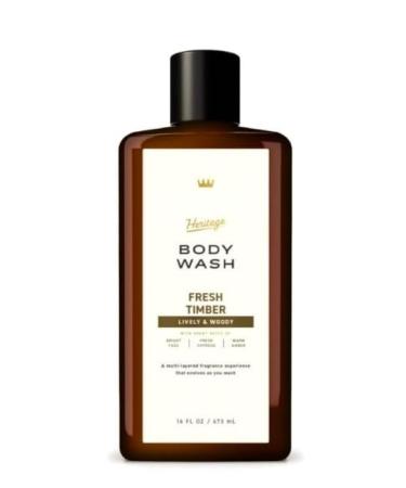 Men's Body Wash Heritage Green Fresh Timber Scent 16 Oz