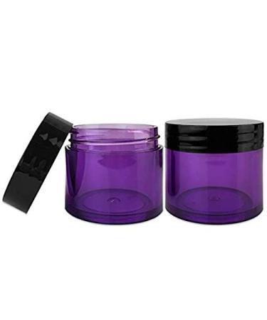 Buy Beauticom 6 Pieces Acrylic Round Clear Jars - Perfect for Creams Lotions Makeup Cosmetics & More - Purple Base with Black Lids - International Shipping Available - Buy Online on GoSupps.com