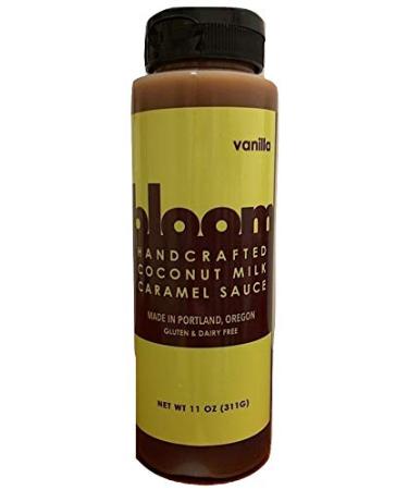 Bloom Caramel Vanilla Coconut Caramel - Sauce, 11 OZ Squeeze Cottle, Vegan Alternative for Coffee, Topping for Ice Cream Vanilla Coconut Caramel Sauce 11 Ounce (Pack of 1)