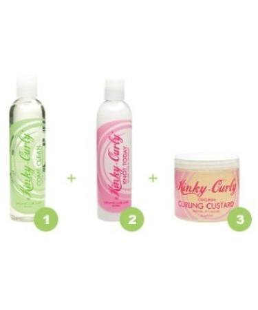 Kinky Curly Combo! (Come Clean 8oz & Knot Today 8oz & Curling Custard 8oz)