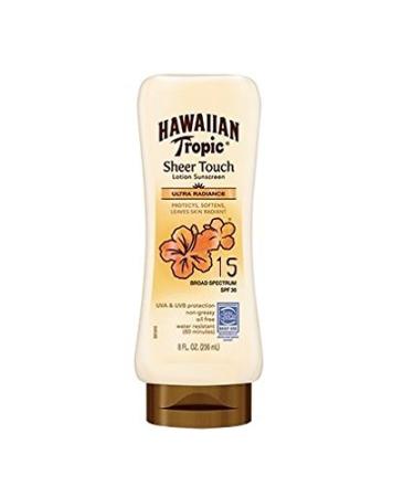 Hawaiian Tropic Sheer Touch Lotion Sunscreen Ultra Radiance SPF 15 8 oz (Pack of 2)