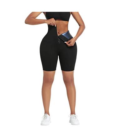 HUIMING Sauna Sweat Shorts for Women High Waisted Thermo Waist Trainer Slimming Leggings Pants Body Shaper 2X-Large/3X-Large