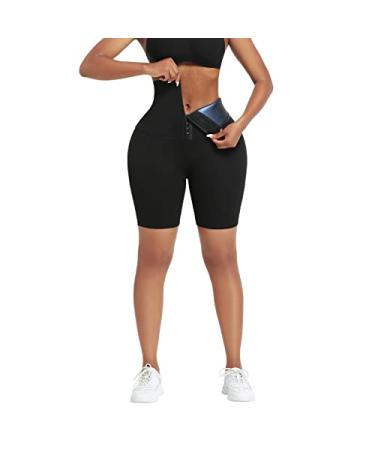 HUIMING Sauna Sweat Shorts for Women High Waisted Thermo Waist Trainer Slimming Leggings Pants Body Shaper 2X-Large/3X-Large