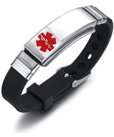 Red Myasthenia Gravis Medical Alert Bracelet | Emergency First Aid | Engraved Silicone Wristband - Buy Online on GoSupps.com