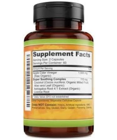 Organic Apple Cider Vinegar 1500mg - Pure & Raw for Healthy Digestion & Detox - 60 Day Supply - Buy Online on GoSupps.com