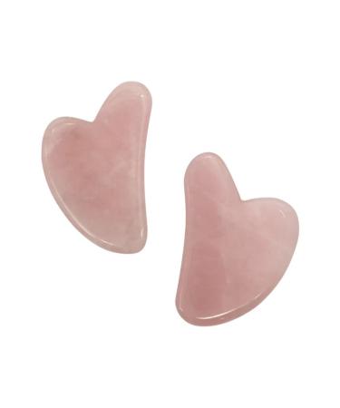 Natural Pink Crystal Jade Face Eye Neck Beauty Massager Heart Shaped Jade Massager