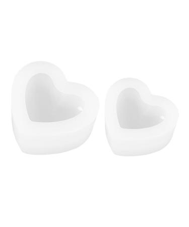 STOBOK 2pcs Love Mold Fondant Molds Silicone Soap Molds Heart Shape Silicone Heart De para Gelatinas Resin Silicone Molds Soap Silicone Molds Cake Heart-Shaped White Listing Silica Gel White 7.9x6.5cm