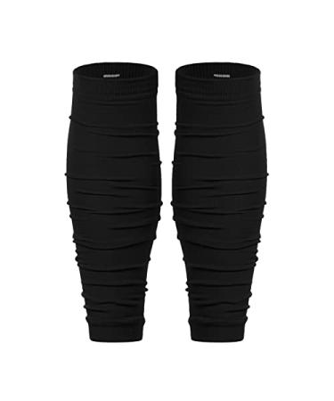 Century Star Leg Sleeves for Men Football Calf Compression Sleeve Men Leg Warmers for Men Scrunched Socks Backplate Football Medium Black